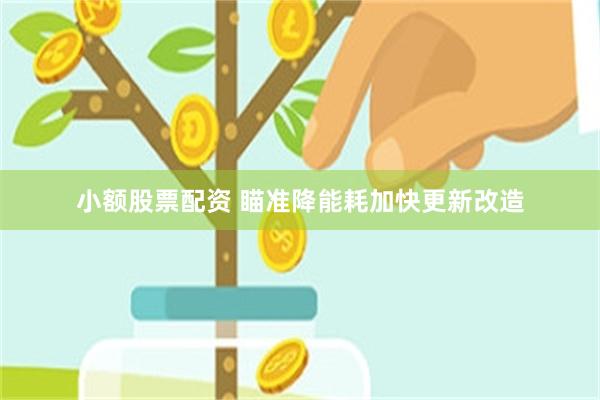 小额股票配资 瞄准降能耗加快更新改造