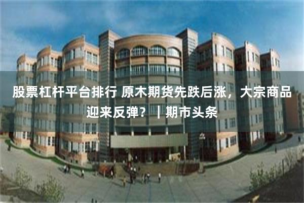 股票杠杆平台排行 原木期货先跌后涨，大宗商品迎来反弹？｜期市头条