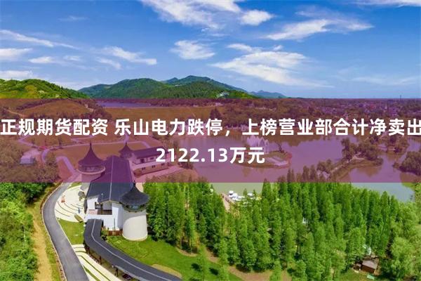 正规期货配资 乐山电力跌停，上榜营业部合计净卖出2122.13万元