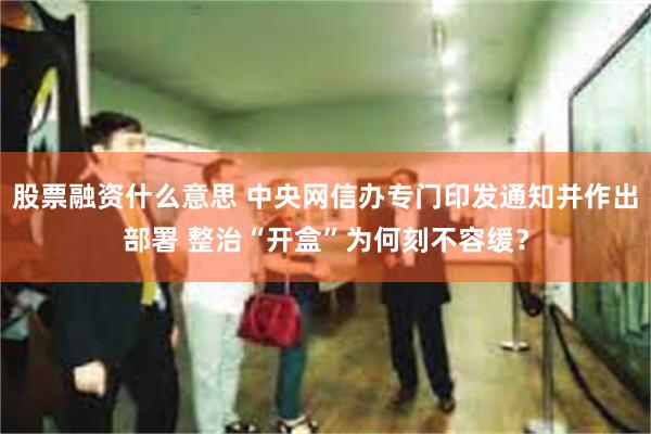 股票融资什么意思 中央网信办专门印发通知并作出部署 整治“开盒”为何刻不容缓？