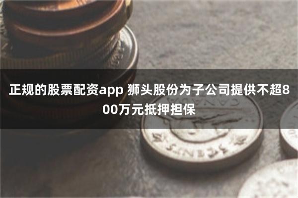 正规的股票配资app 狮头股份为子公司提供不超800万元抵押担保